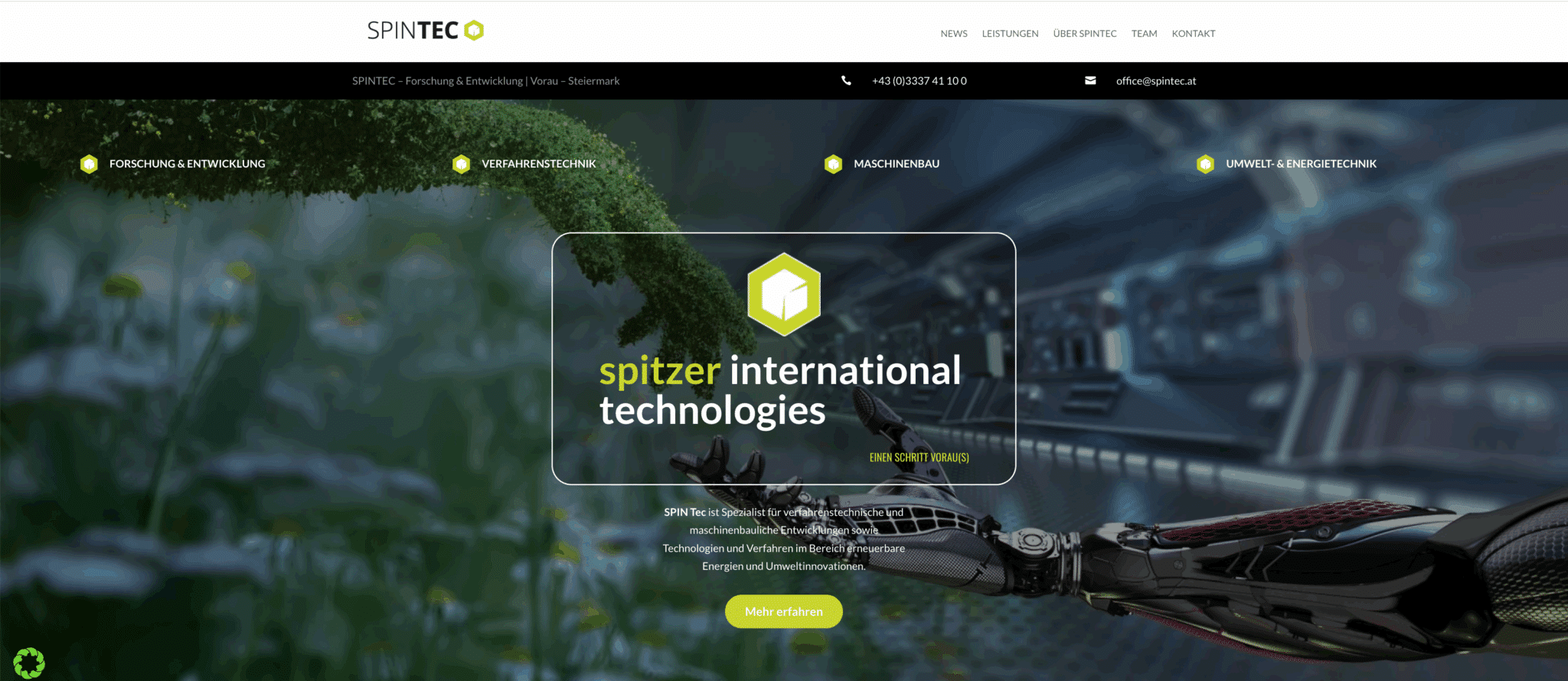 Spintec Website erstellt von Textprofil